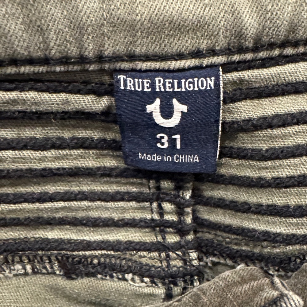 True Religion Green and Black Cargo Pants - Picture 2 of 10